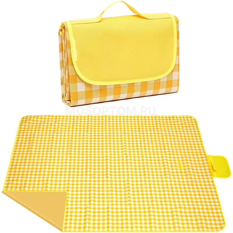 Складной водонепроницаемый коврик для пикника желтый 200х200см оптом