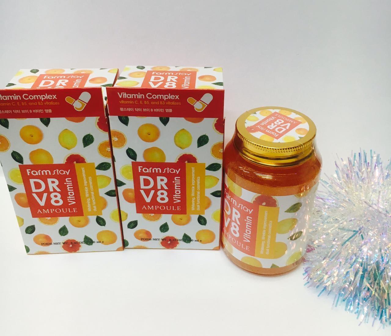 Сыворотка-желе с витаминами FarmStay DR-V8 Vitamin Ampoule оптом - Фото №3