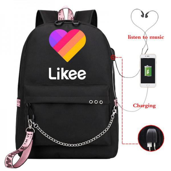 Рюкзак с кабелем для зарядки и наушников Likee оптом