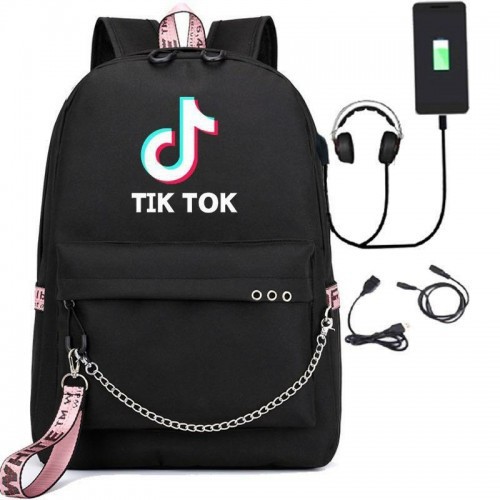 Рюкзак с кабелем для зарядки и наушников TikTok оптом