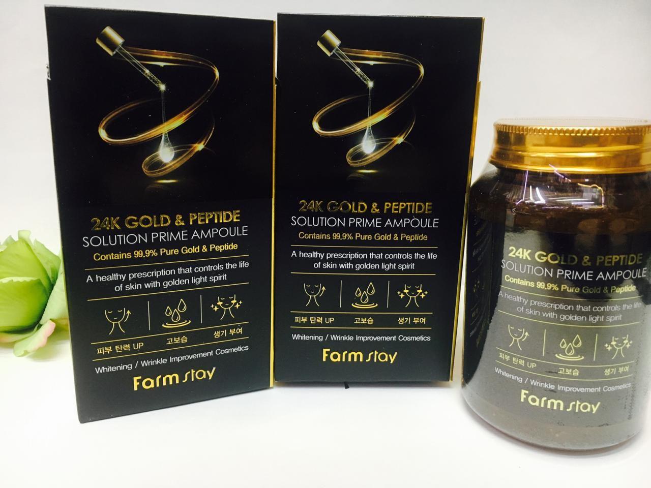 Антивозрастная сыворотка 24K Gold & Peptide Solution Prime Ampoule оптом