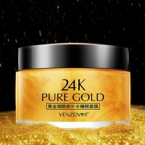 Ночная золотая маска с ниацинамидом Venzen 24k Pure Gold оптом - Фото №3