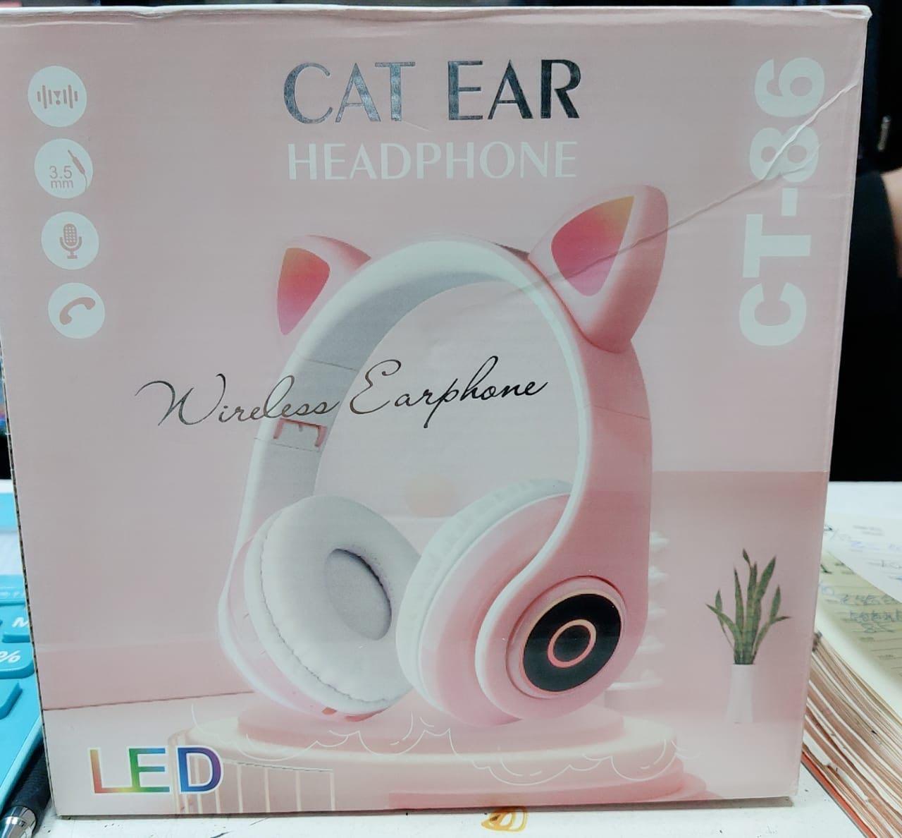 Беспроводные наушники со светящимися ушками кошки Cat Ear CT-86 оптом