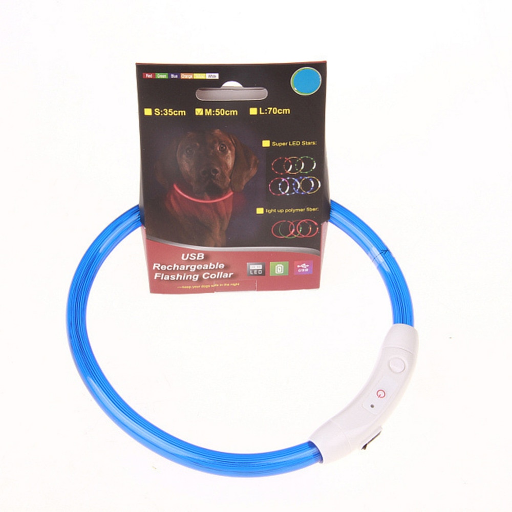 Силиконовый светящийся ошейник для питомца USB Rechargeable Flashing Collar оптом - Фото №4