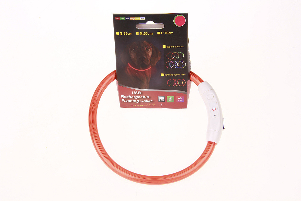 Силиконовый светодиодный ошейник для питомца USB Rechargeable Flashing Collar оптом