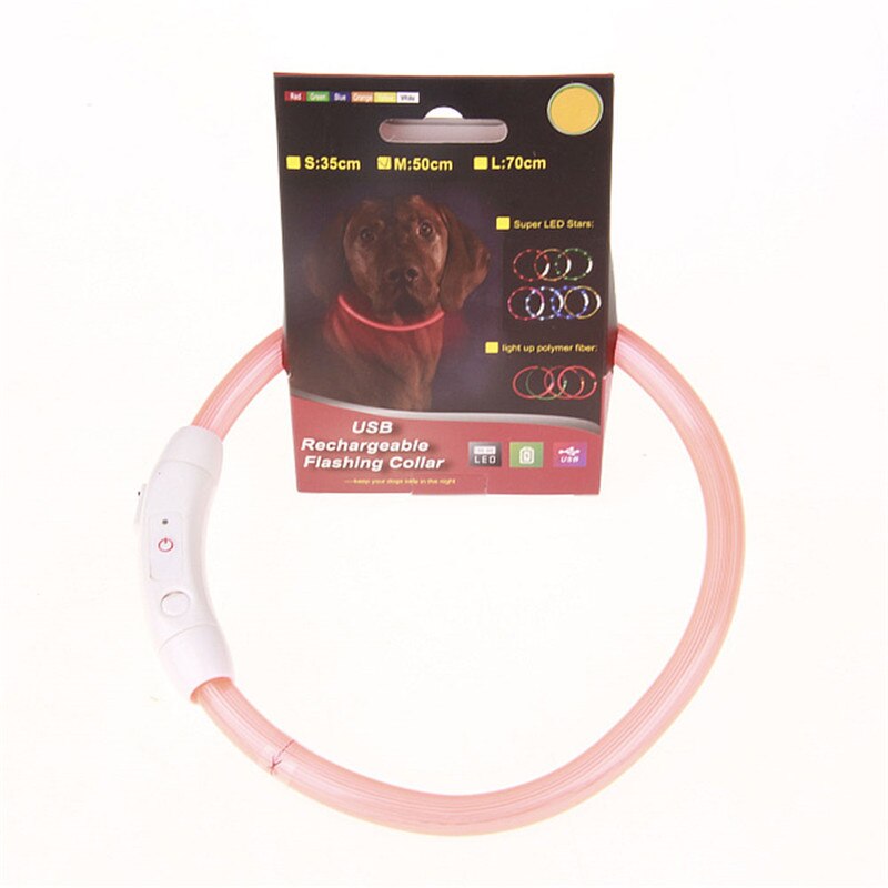 Силиконовый светодиодный ошейник для питомца USB Rechargeable Flashing Collar оптом