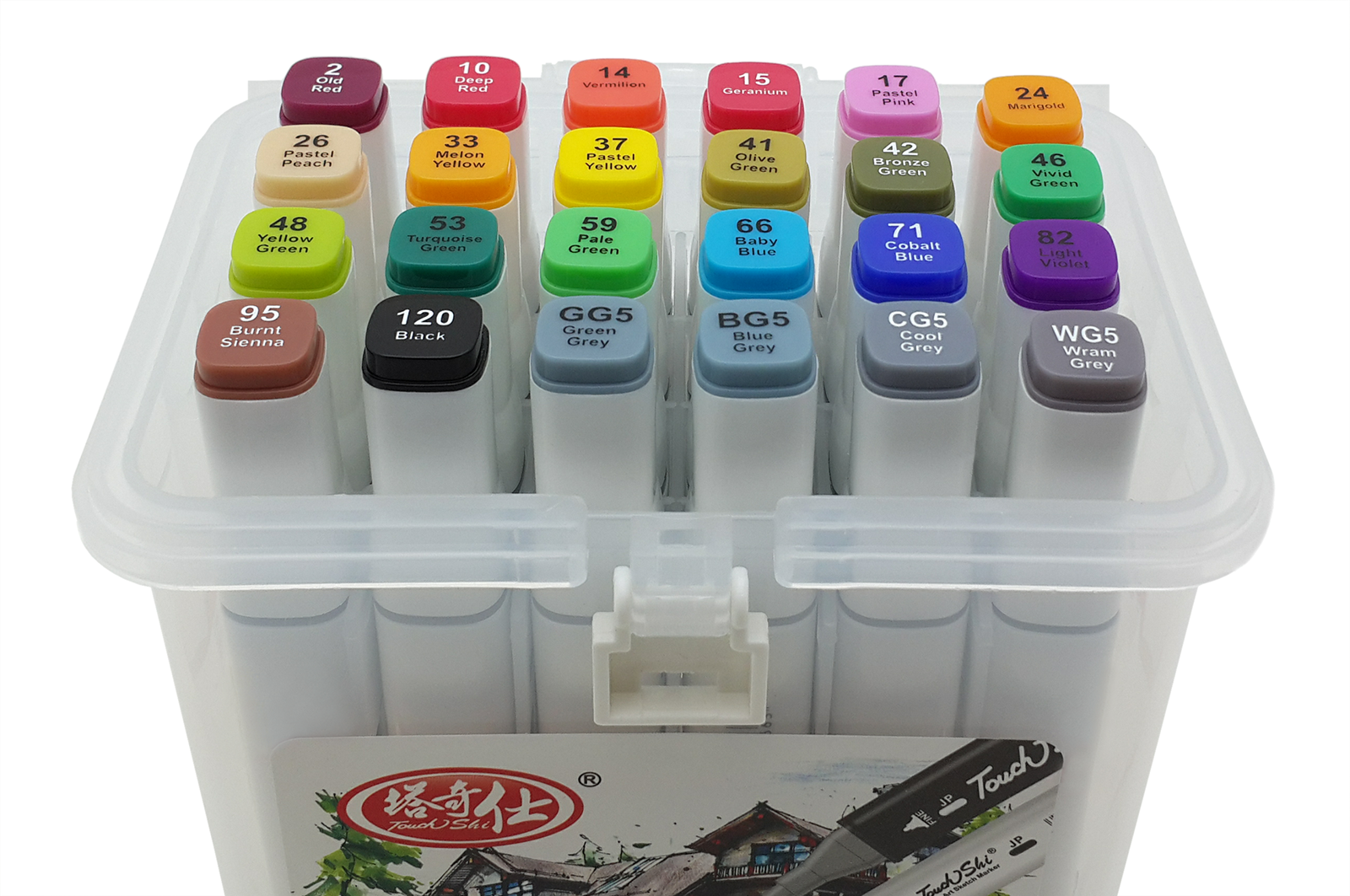 Набор двусторонних спиртовых маркеров Touch Shi, 24 цвета оптом - Фото №2