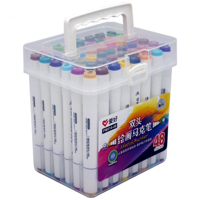 Набор двусторонних спиртовых маркеров PM514-48, 48 цветов оптом - Фото №2