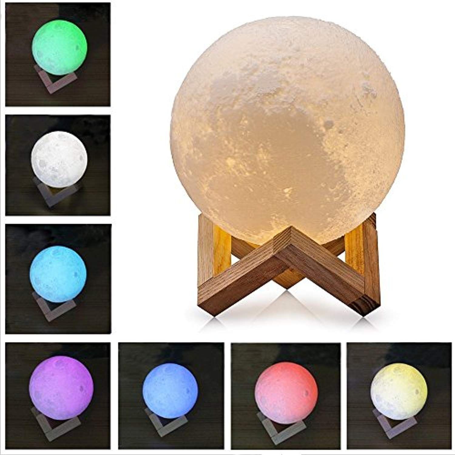 3D Светильник Лампа Луна &quot;3D moon lamp&quot; 15см с пультом оптом - Фото №4