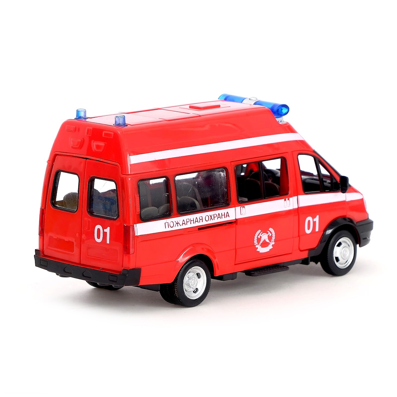Инерционная машинка Play Smart 1:29 ГАЗ-27057 Автобус Пожарной службы 9707-A оптом - Фото №2