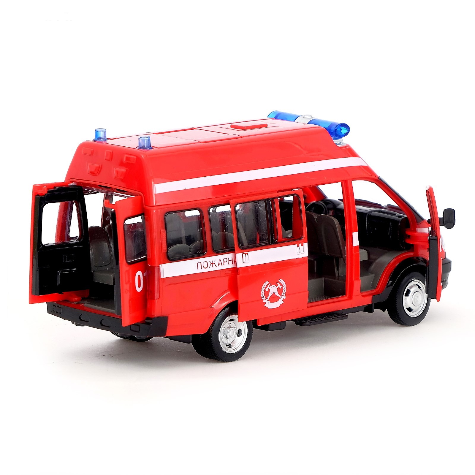 Инерционная машинка Play Smart 1:29 ГАЗ-27057 Автобус Пожарной службы 9707-A оптом