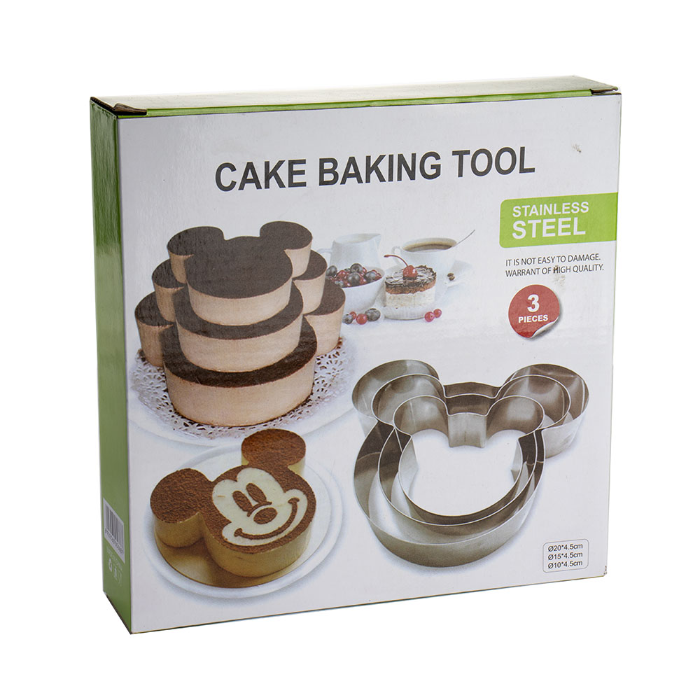 Набор металлических форм для выпечки Cake Baking Tool Микки Маус 3шт оптом