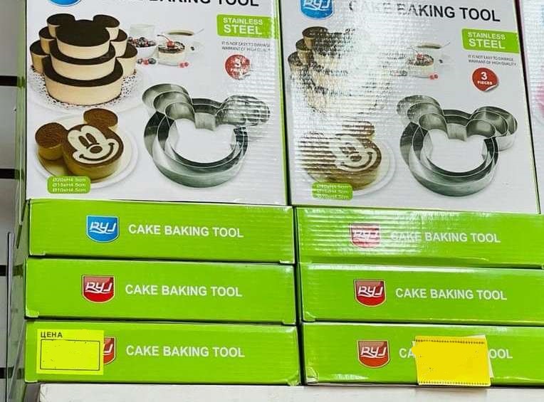 Набор металлических форм для выпечки Cake Baking Tool Микки Маус 3шт оптом - Фото №2