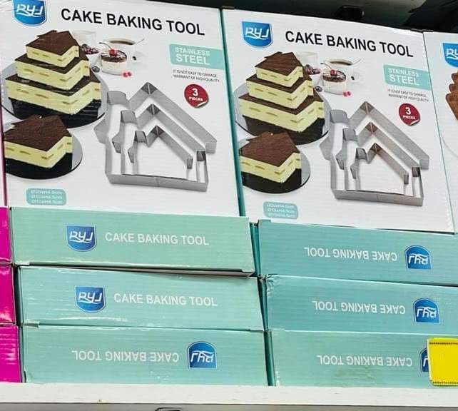 Набор металлических форм для выпечки Cake Baking Tool Домик 3шт оптом - Фото №2