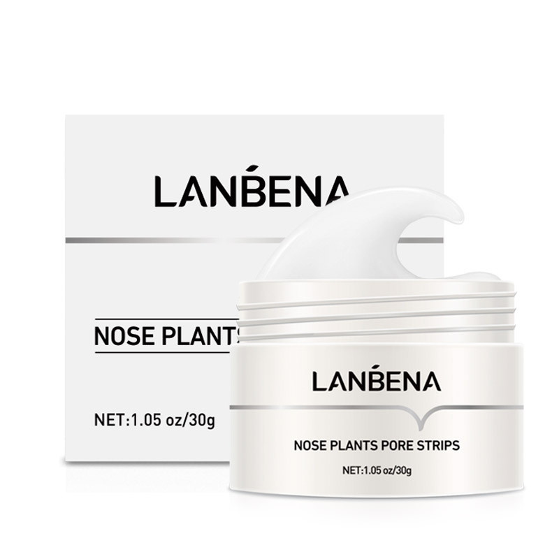 Белая маска от черных точек Lanbena Nose Plants Pore Strips 30г оптом - Фото №3