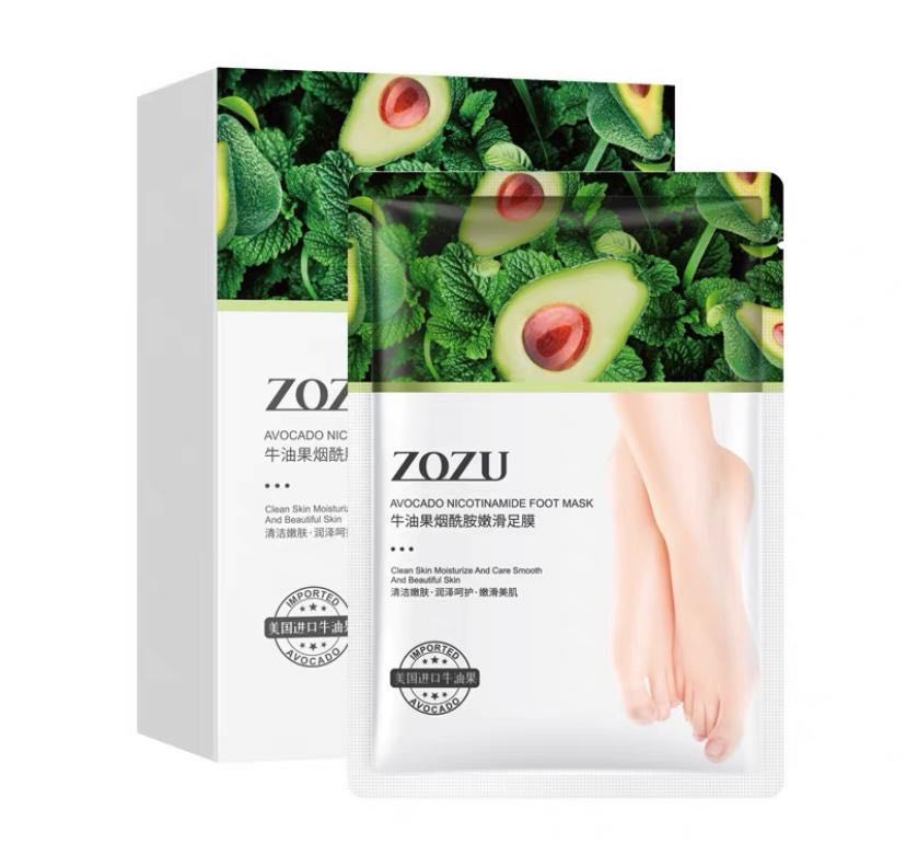 Восстанавливающая маска-носочки для ног с маслом авокадо ZOZU 35г оптом