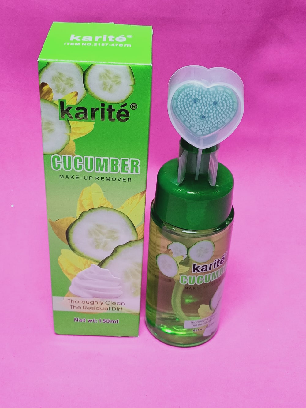 Пенка для умывания с щеточкой Karite Cucumber Make-Up Remover 150мл оптом - Фото №4
