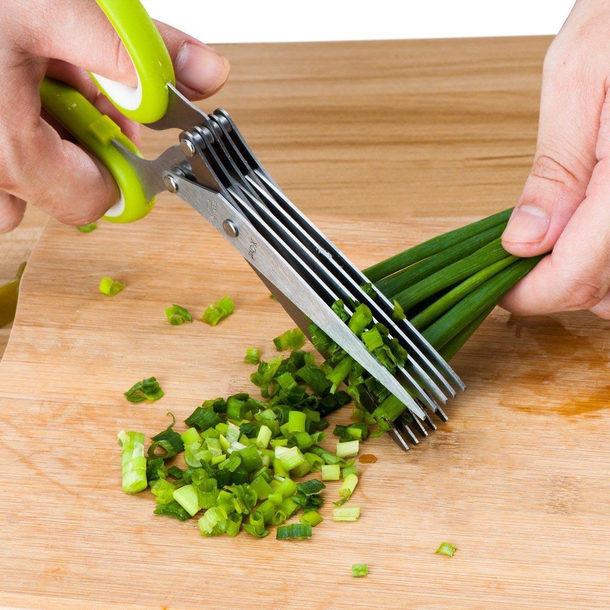 Кухонные ножницы для зелени с щеточкой Vast Tool 5 Layer Scissors оптом
