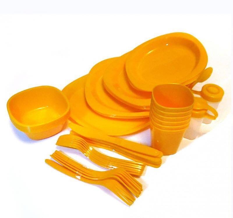 Набор пластиковой посуды для пикника Bita на 6 персон (48 предметов), в боксе с ручкой оптом - Фото №5