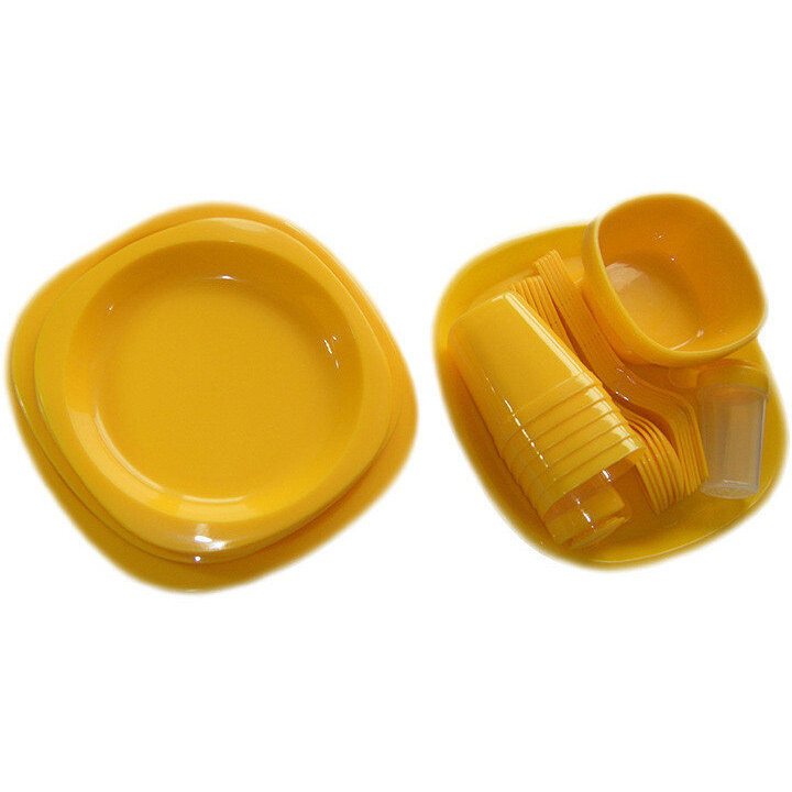 Набор пластиковой посуды для пикника Bita на 6 персон (48 предметов), в боксе с ручкой оптом - Фото №3