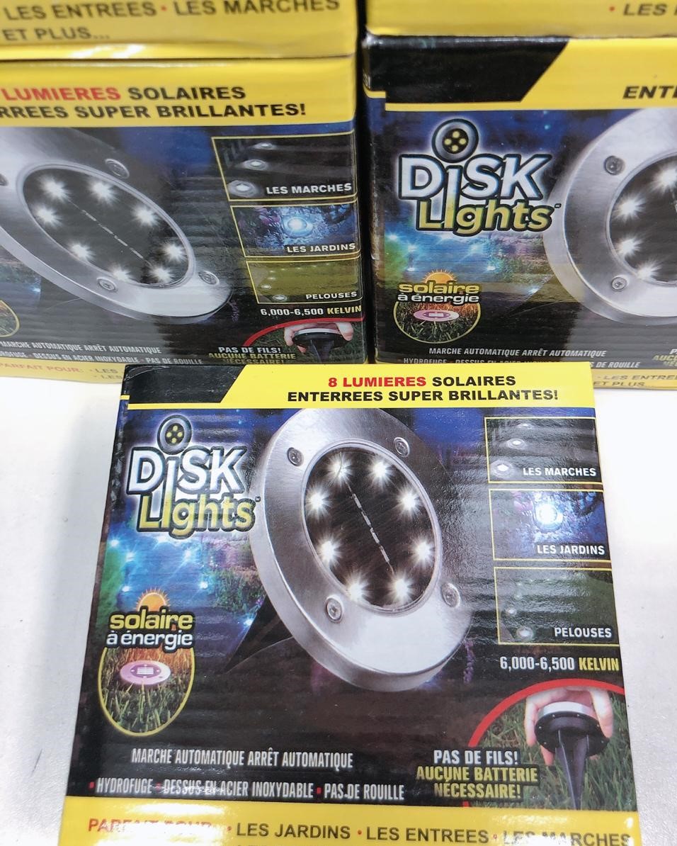 Садовый светильник на солнечной батарее Disk Lights 8 Led оптом - Фото №3