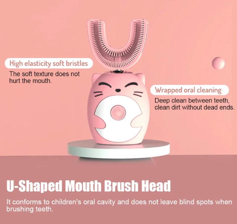 Детская автоматическая ультразвуковая зубная щётка-капа Smart U-shaped Children's Toothbrush оптом