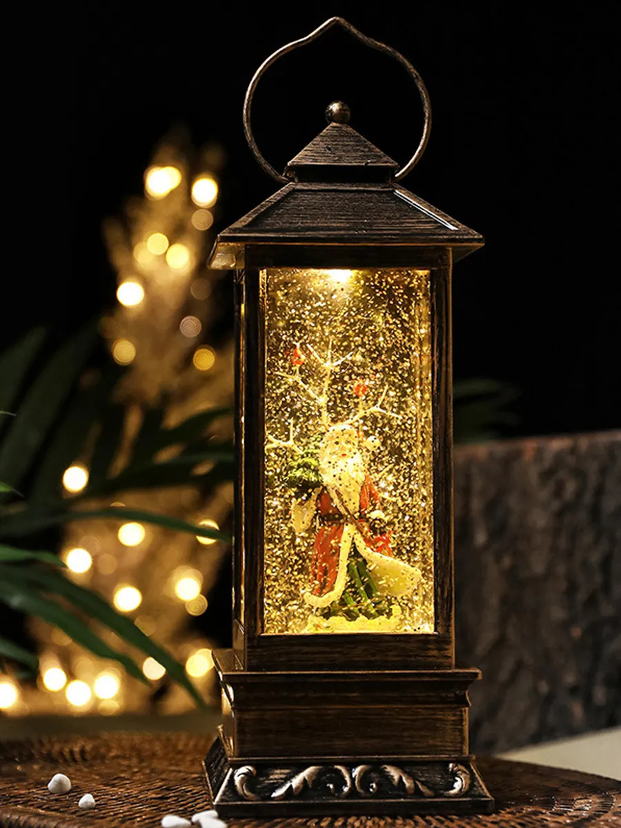 Новогодний музыкальный фонарь с подсветкой и USB Дед Мороз несёт ёлку оптом