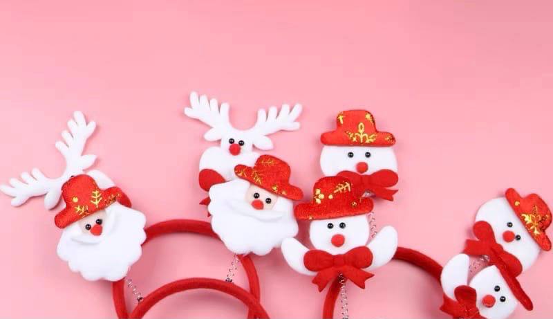 Новогодний ободок Дед Мороз, Олень, Снеговик 12шт оптом