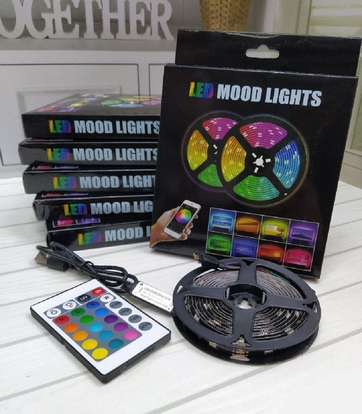 Светодиодная лента для декора LED Mood Lights с пультом оптом