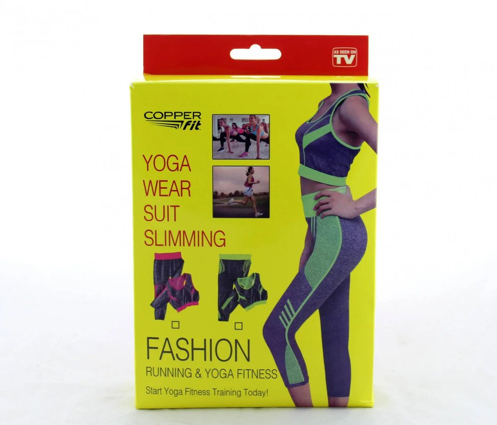 Женский спортивный комплект для йоги и фитнеса Copper Fit Yoga Wear Suit Slimming лосины и топ оптом