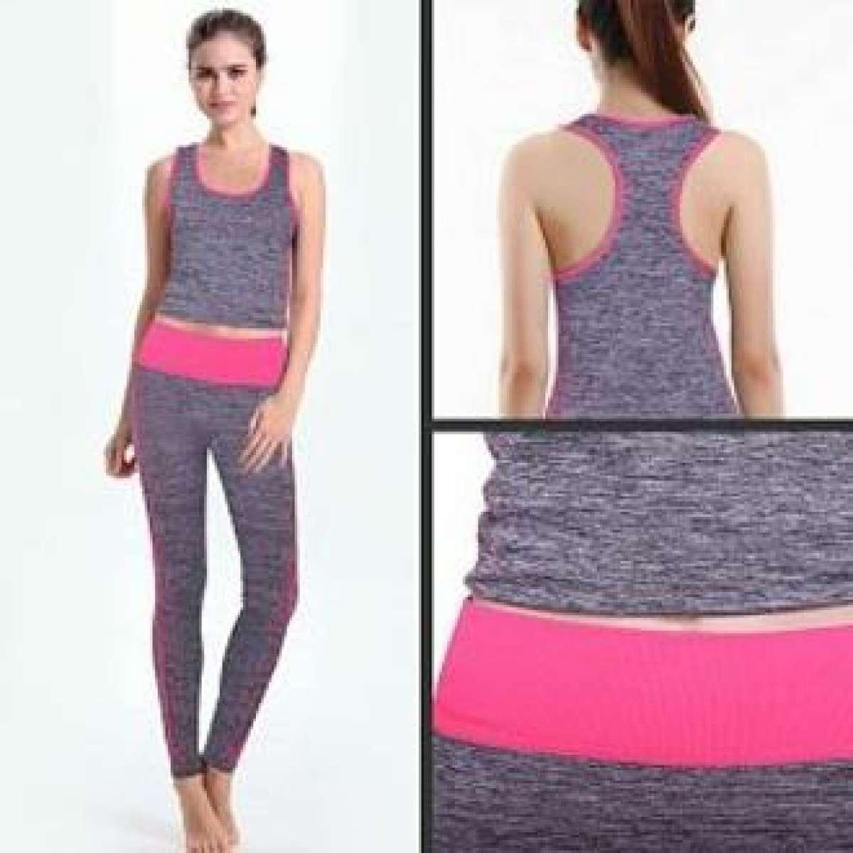 Женский спортивный комплект для йоги и фитнеса Copper Fit Yoga Wear Suit Slimming лосины и топ оптом - Фото №4