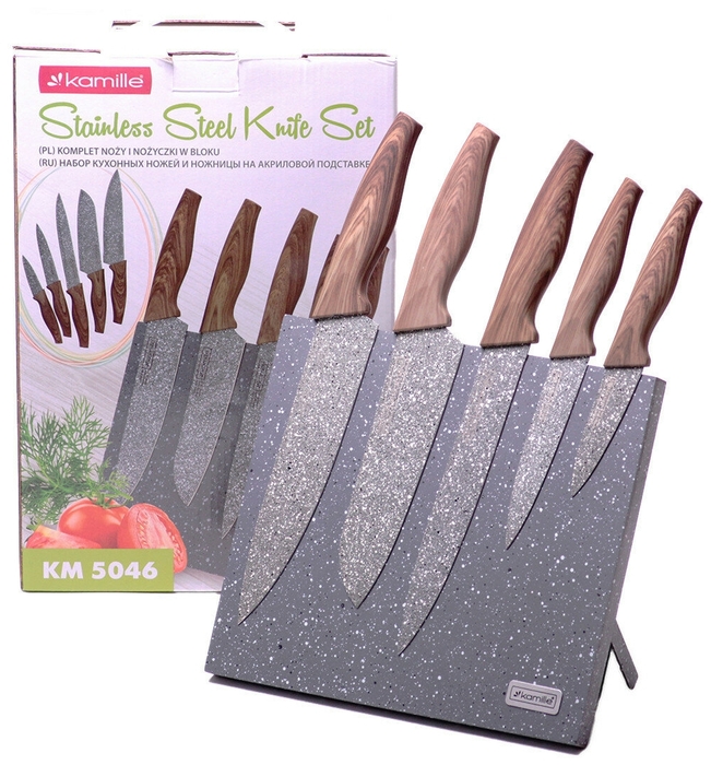 Набор ножей с подставкой Kamille KM-5046 6пр оптом - Фото №4