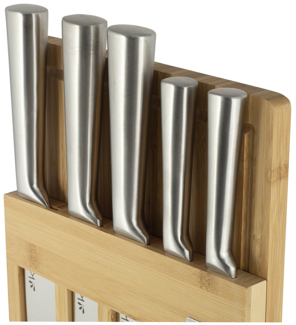 Набор кухонных ножей из нержавеющей стали на подставке Kamille KM-5168 (5 ножей + досточка) оптом - Фото №4