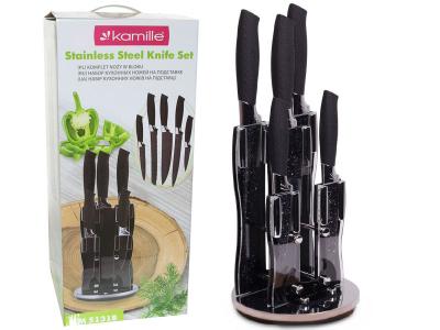 Набор кухонных ножей на подставке Kamille 5131B (5 ножей + подставка) оптом