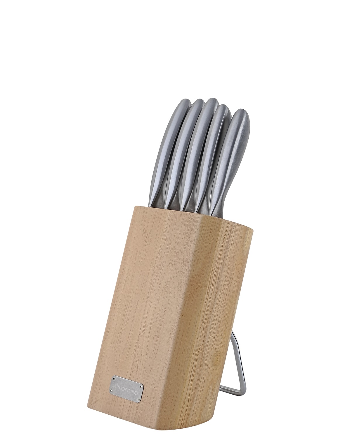 Набор кухонных ножей на деревянной подставке Kamille 5133 6пр оптом - Фото №3