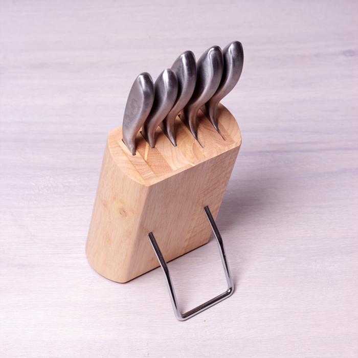 Набор кухонных ножей на деревянной подставке Kamille 5133 6пр оптом - Фото №5