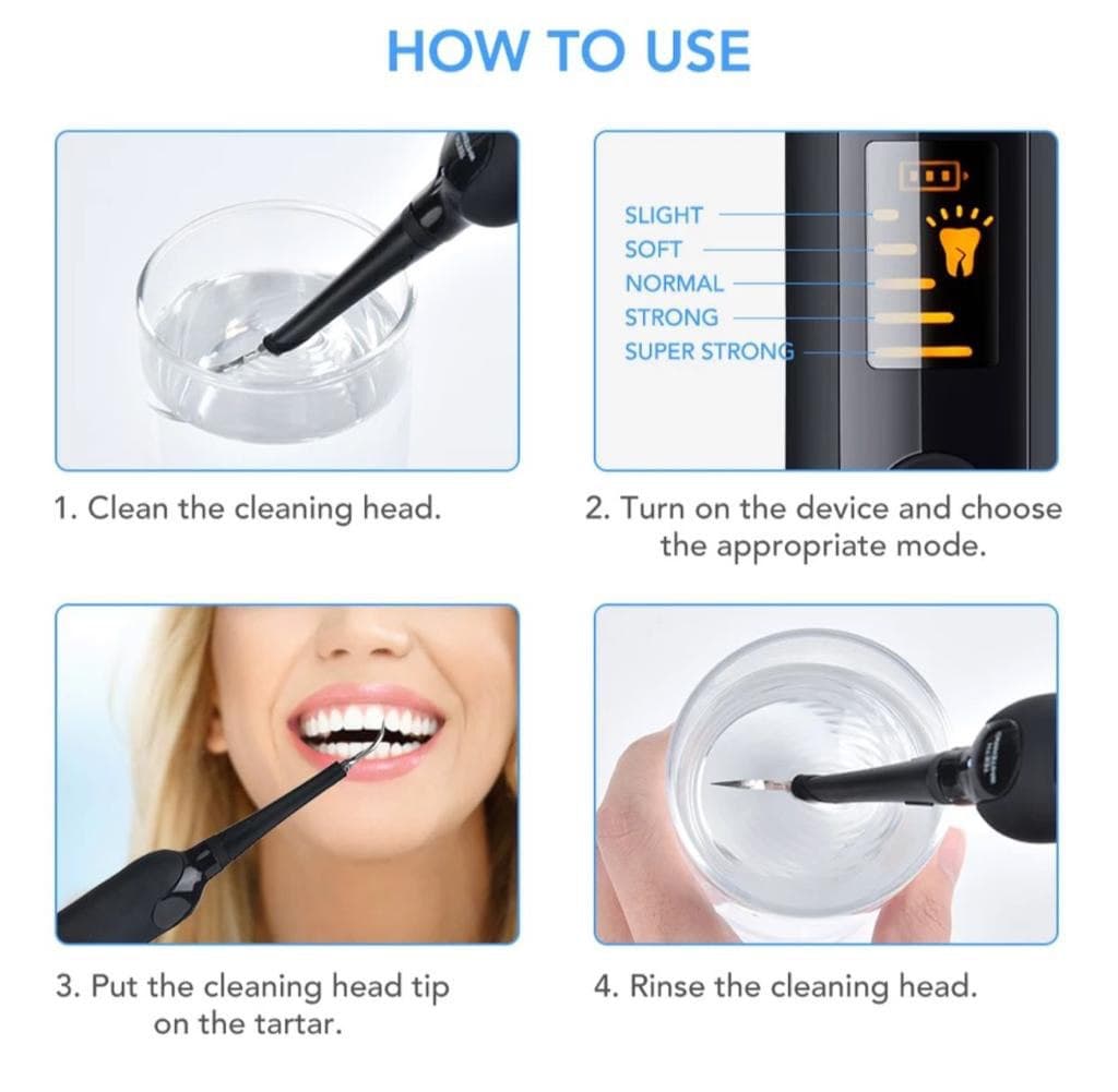 Электрический ультразвуковой прибор для чистки зубов от налета и зубного камня Home-Use Dental Tools оптом - Фото №7