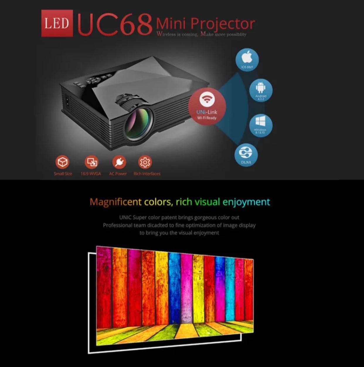 Мультимедиа-проектор UC-68 WiFi оптом