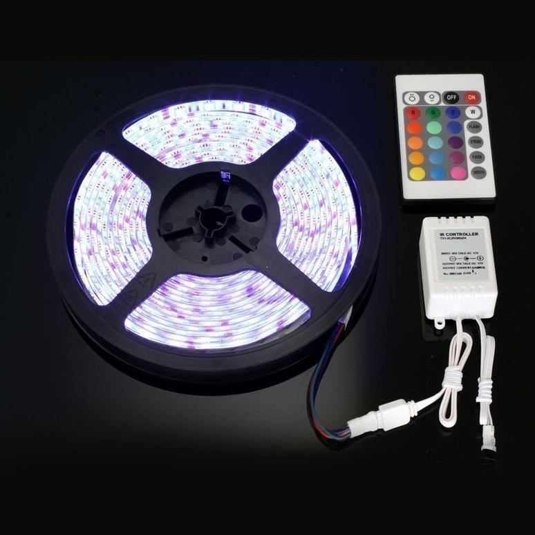 Светодиодная лента с пультом RGB LED Strip 5м качество ААА оптом