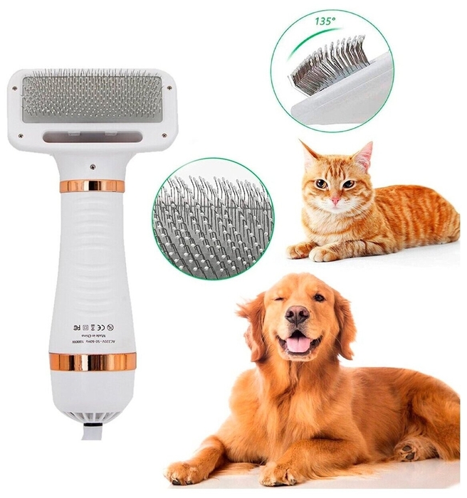 Щетка сушилка фен расческа 2в1 для собак и кошек Pet Grooming Dryer оптом