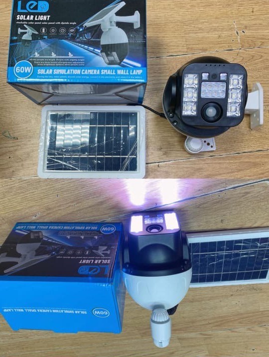Муляж камеры видеонаблюдения со световой индикацией за счет солнечной батареи LED Solar Light 60W оптом
