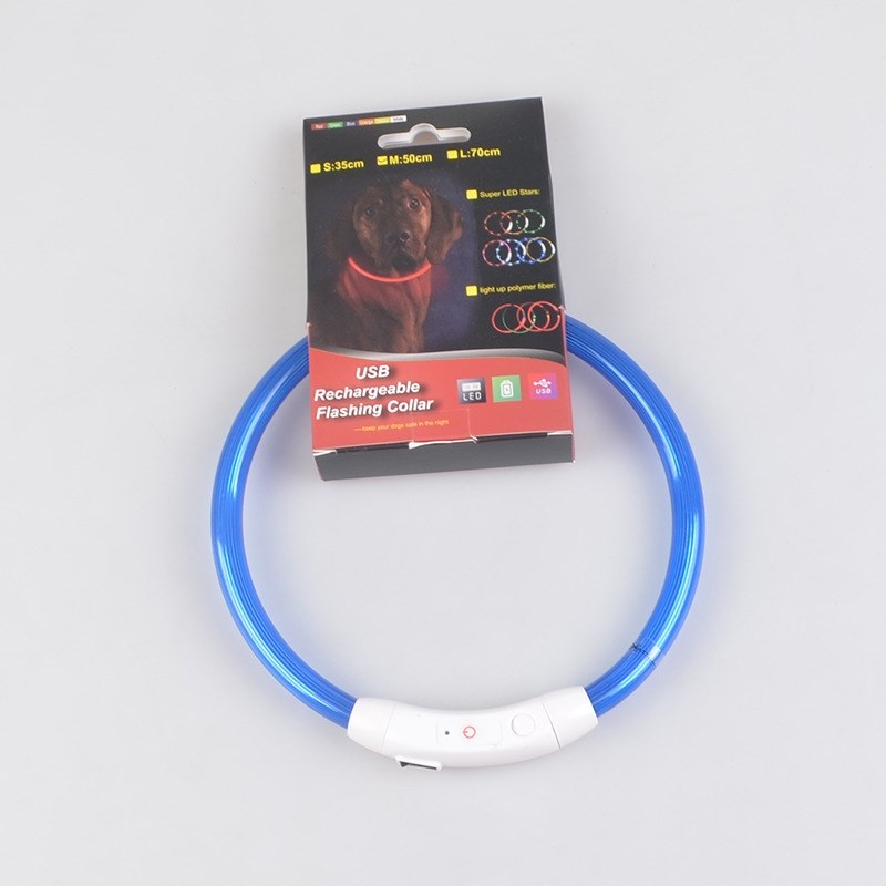 Силиконовый светящийся ошейник для питомца USB Rechargeable Flashing Collar оптом