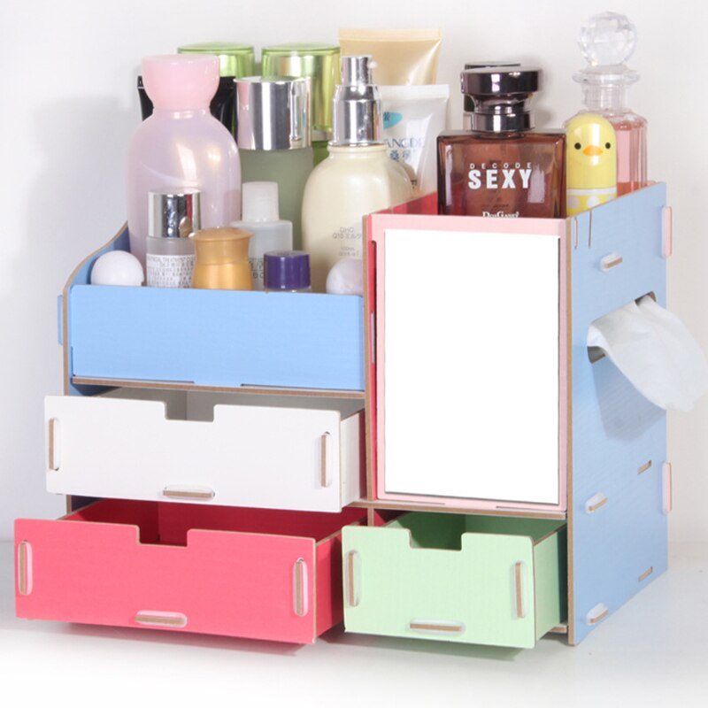 Органайзер-шкафчик для косметики Mirror in Organizer Wood Box for Makeup оптом