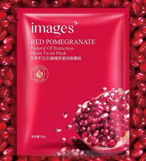 Тканевая маска для лица омолаживающая Images Red Pomegranate с экстрактом граната и гиалуроновой кислотой 30гр оптом - Фото №2