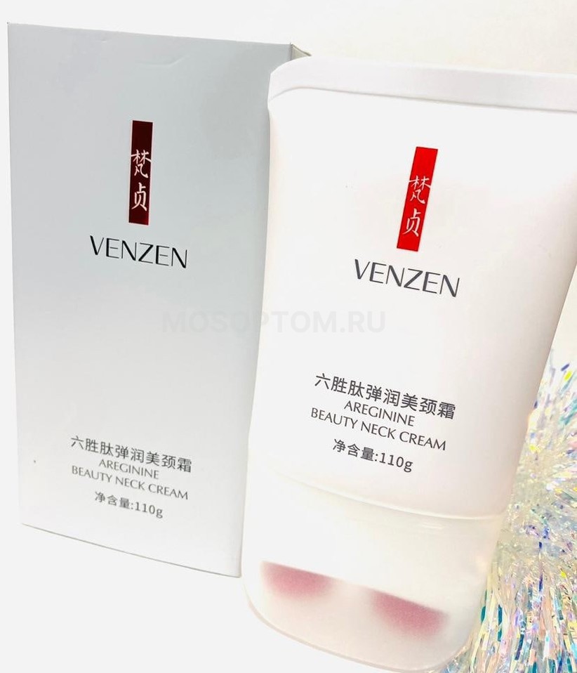 Лифтинг крем для шеи с роликами Venzen Areginine Beauty Neck Cream 110г оптом - Фото №4