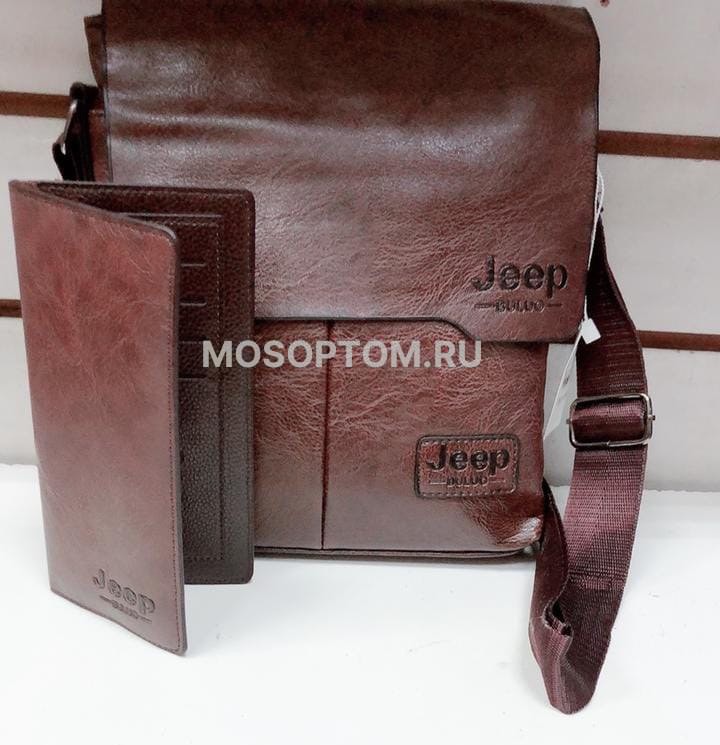 Мужская сумка планшет Jeep Buluo + портмоне оптом - Фото №3