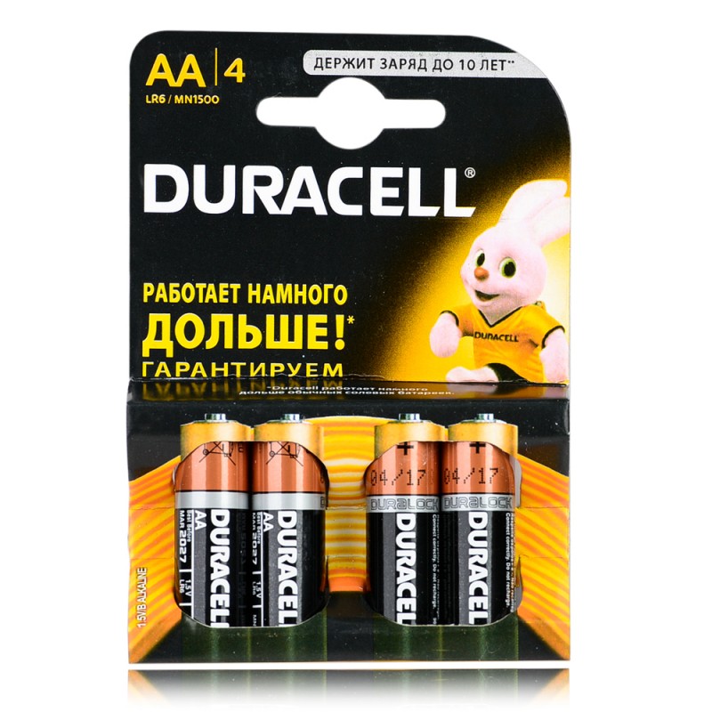 Батарейки Duracell AA LR6/MN1500 4шт оптом