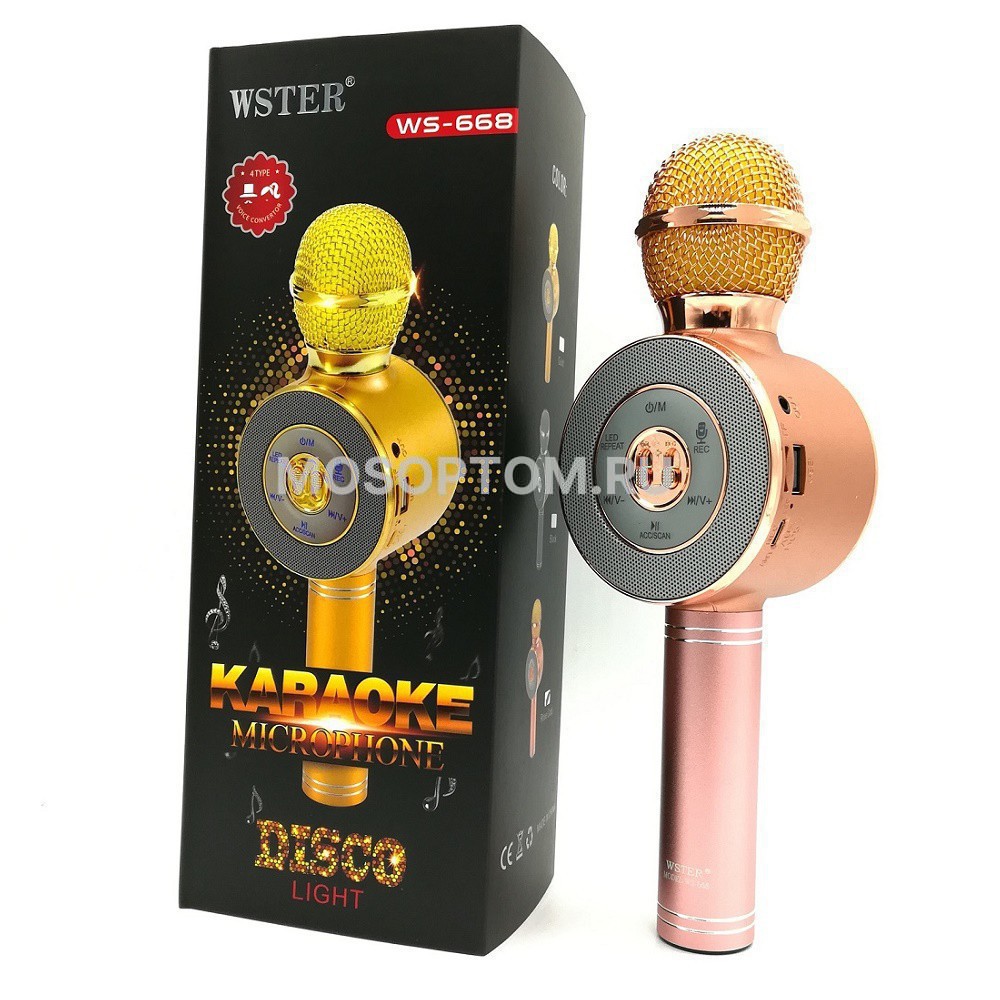 Беспроводной Bluetooth караоке микрофон Wster WS-668 оптом