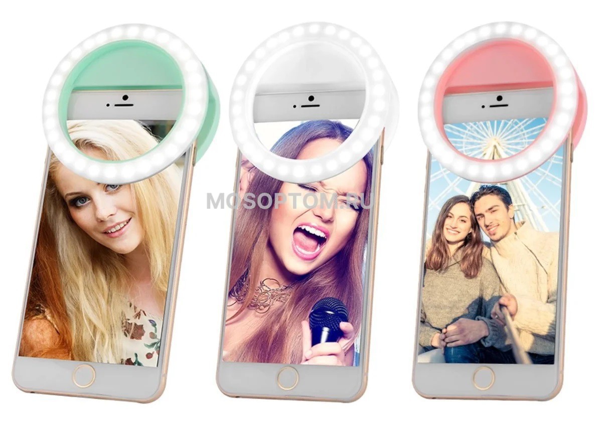 Кольцо для селфи на батарейках selfie ring light оптом 