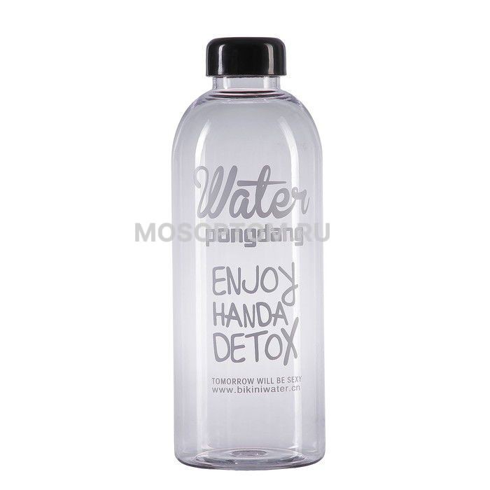 Бутылка для воды 1000 мл Enjoy Handa Detox, пластик AS, прозрачная оптом